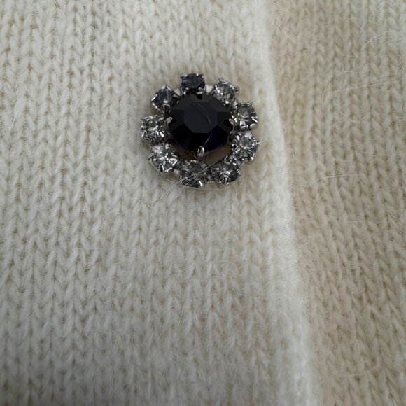 Ann Taylor Ivory Angora Blend Cardigan Sweater Button Front Size Medium Women - Picture 6 of 9